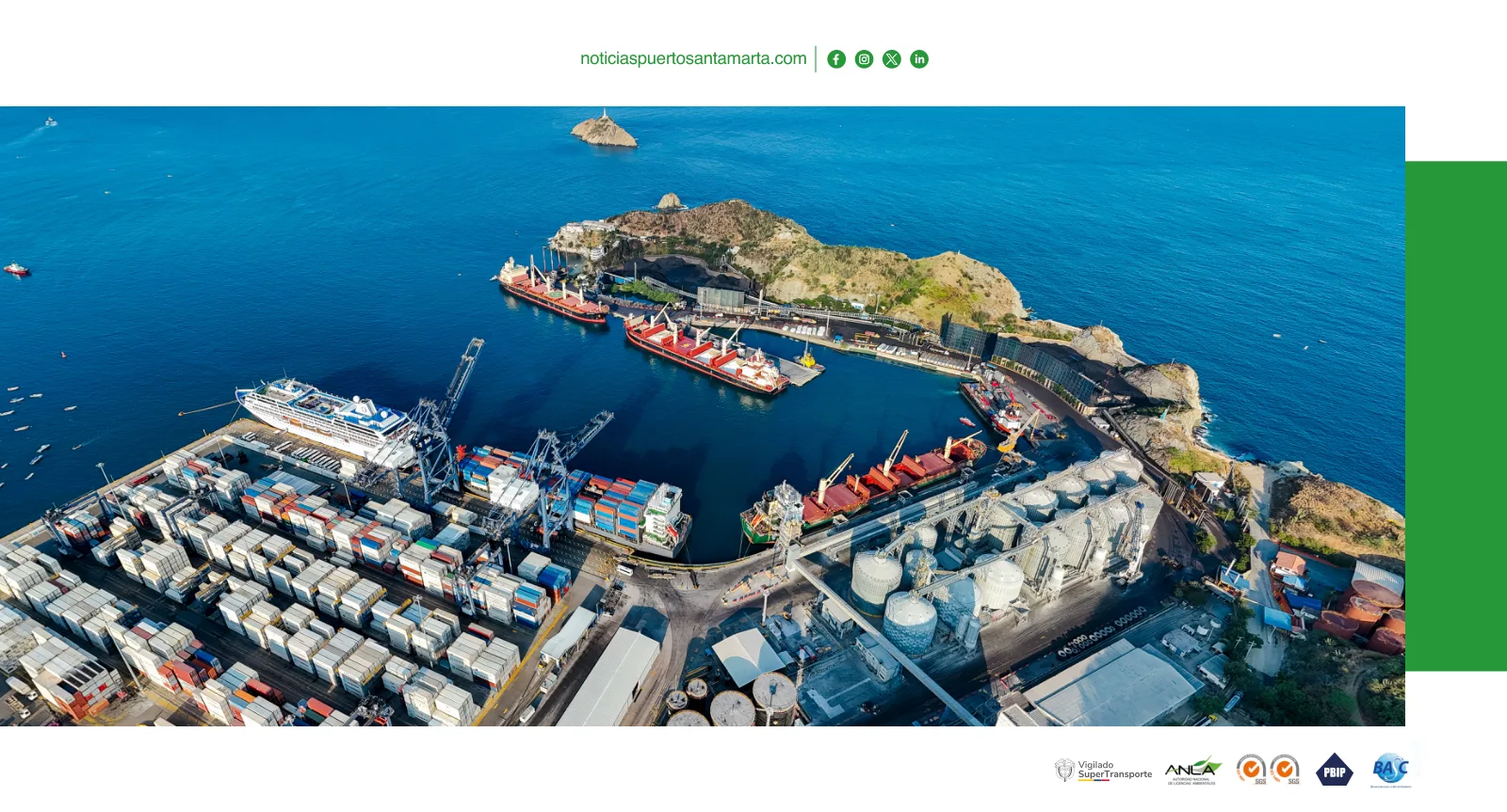 Página 7 del brochure institucional del Puerto de Santa Marta