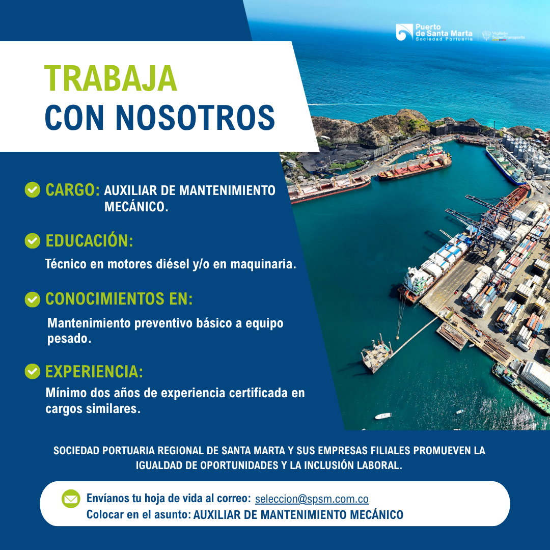 Convocatoria: Auxiliar de mantenimiento mecánico