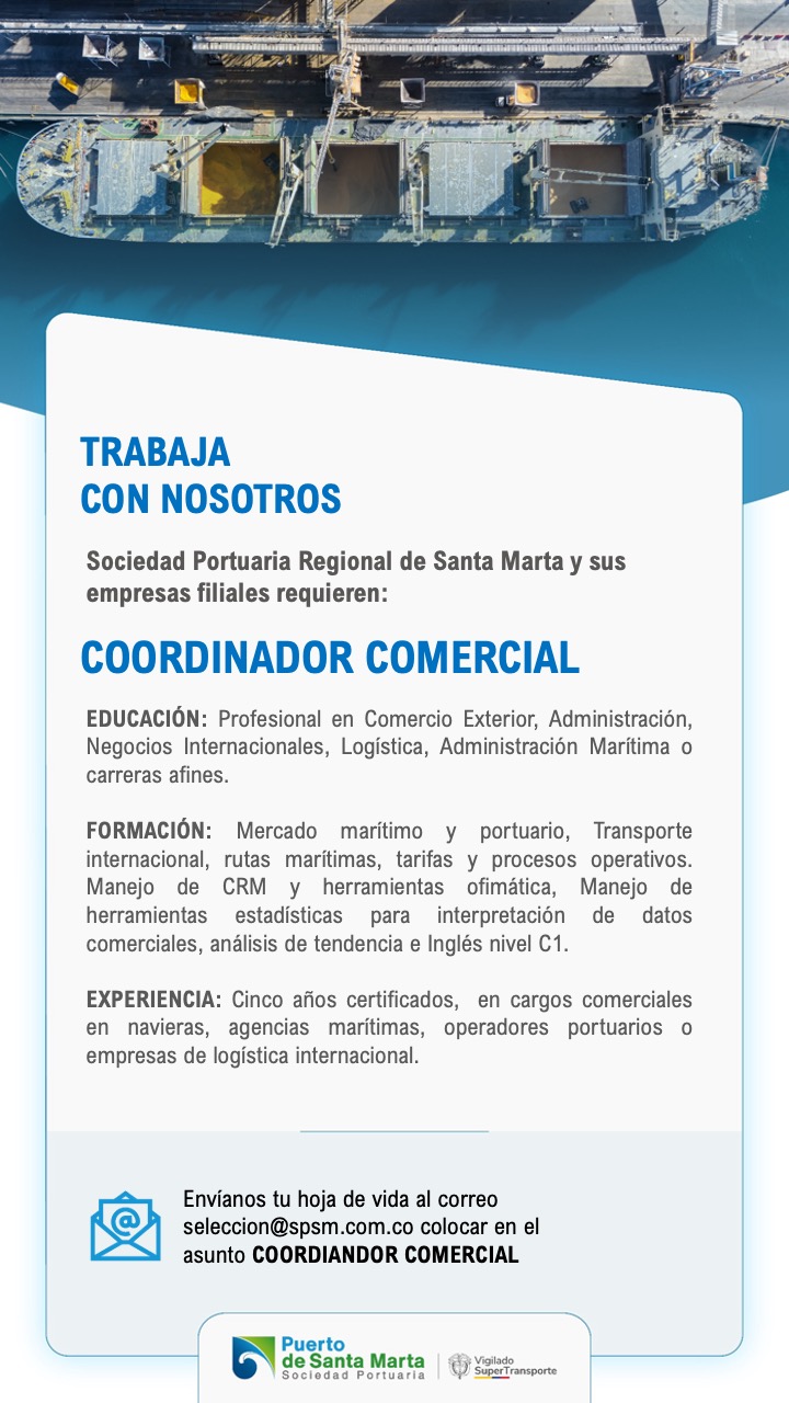 Convocatoria para Coordinador Comercial