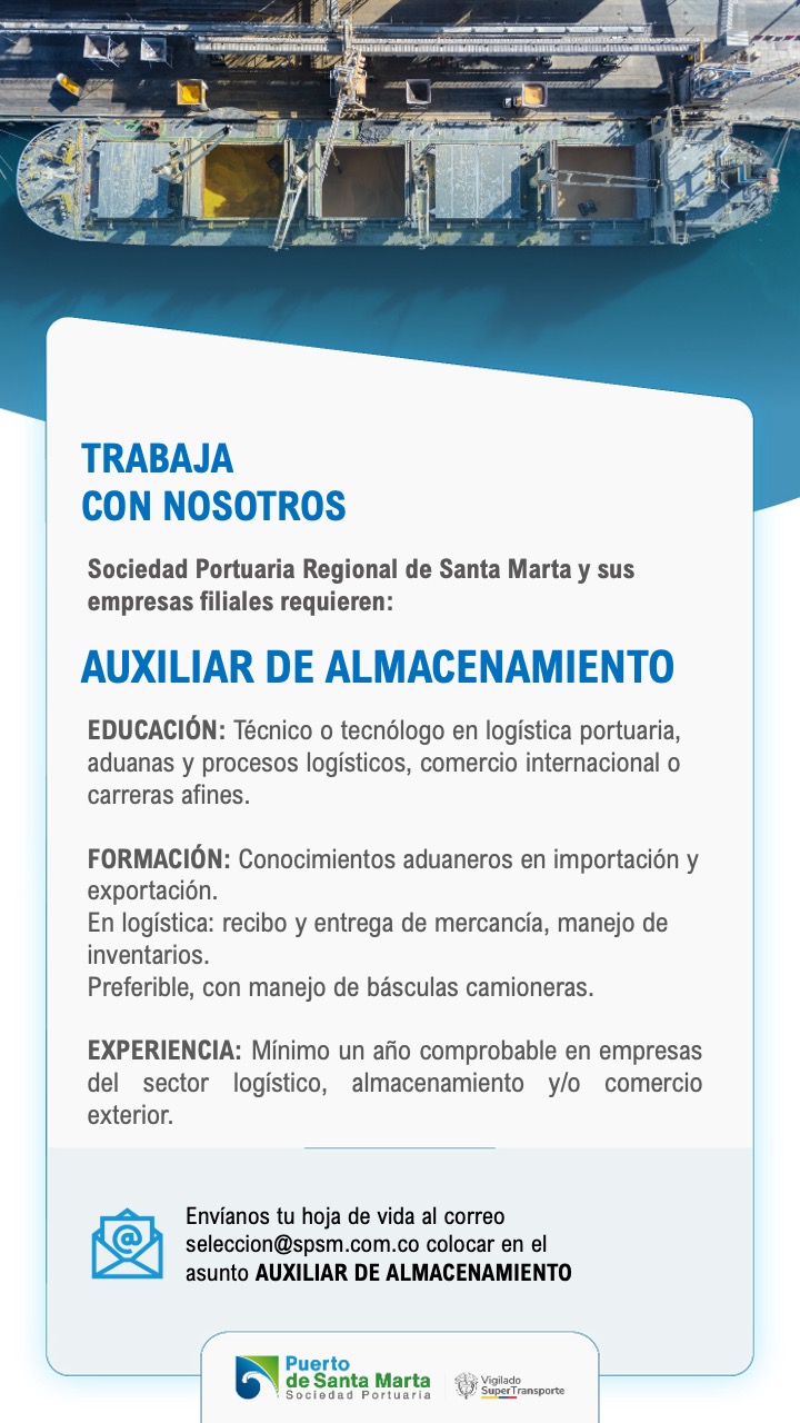 Convocatoria para Auxiliar de almacenamiento