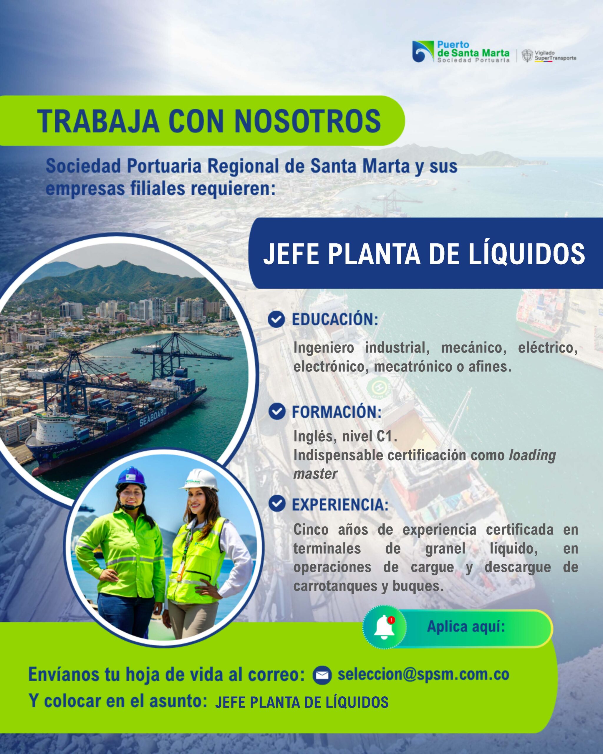 Convocatoria para Jefe de planta de liquidos