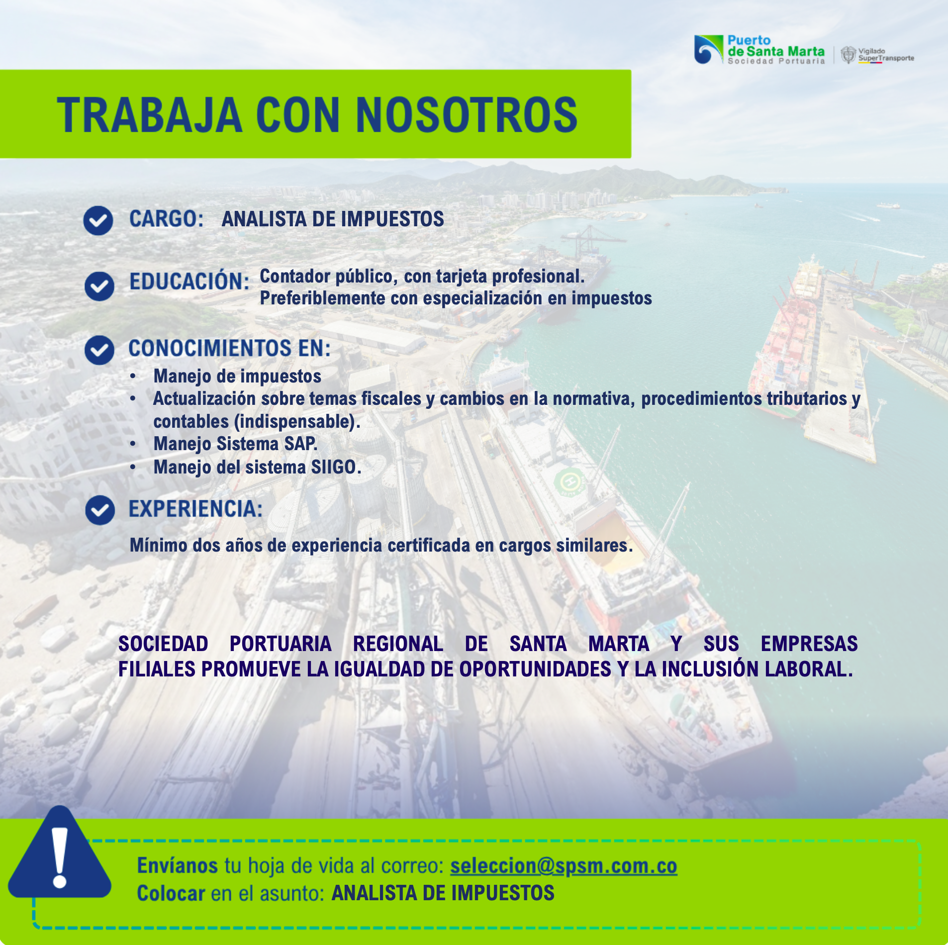 Convocatoria para Analista de impuestos